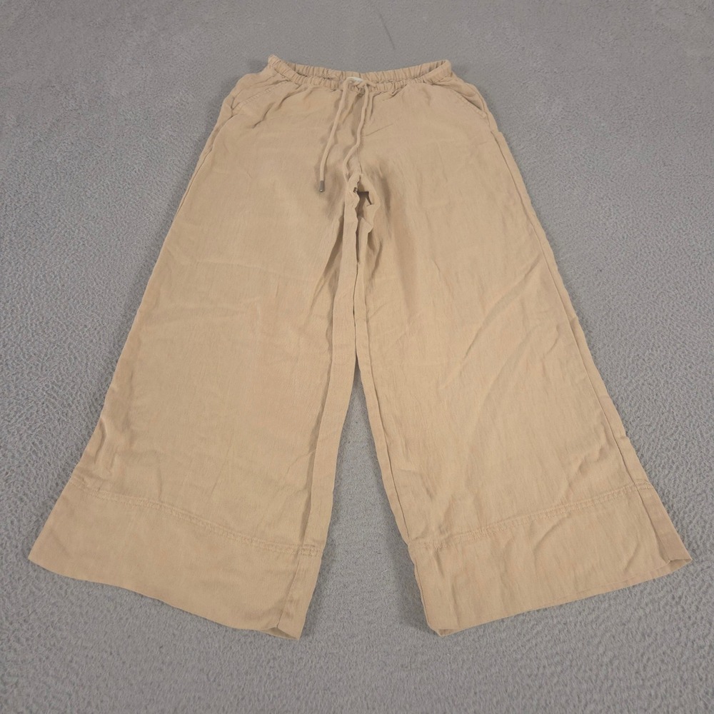 Calypso St Barth Pants Womens XS Tan Wide Leg Lyocell Viscose Drawstring Boho